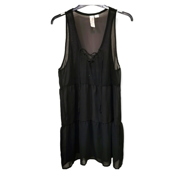 BLACK dress swim coverup see through - Picture 2 of 4